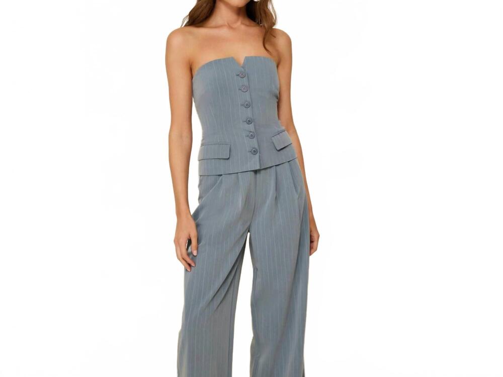 NEW LINE AND DOT margo strapless top in denim